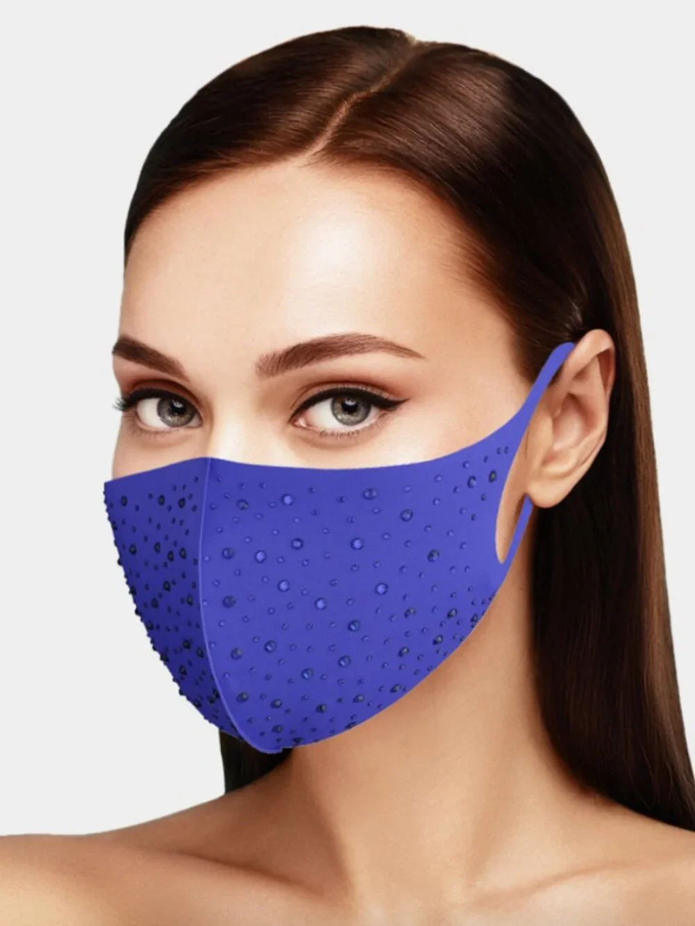 Royal Blue Rhinestone Face Mask NWT Sealed | Reusable Crystal Glam Mask